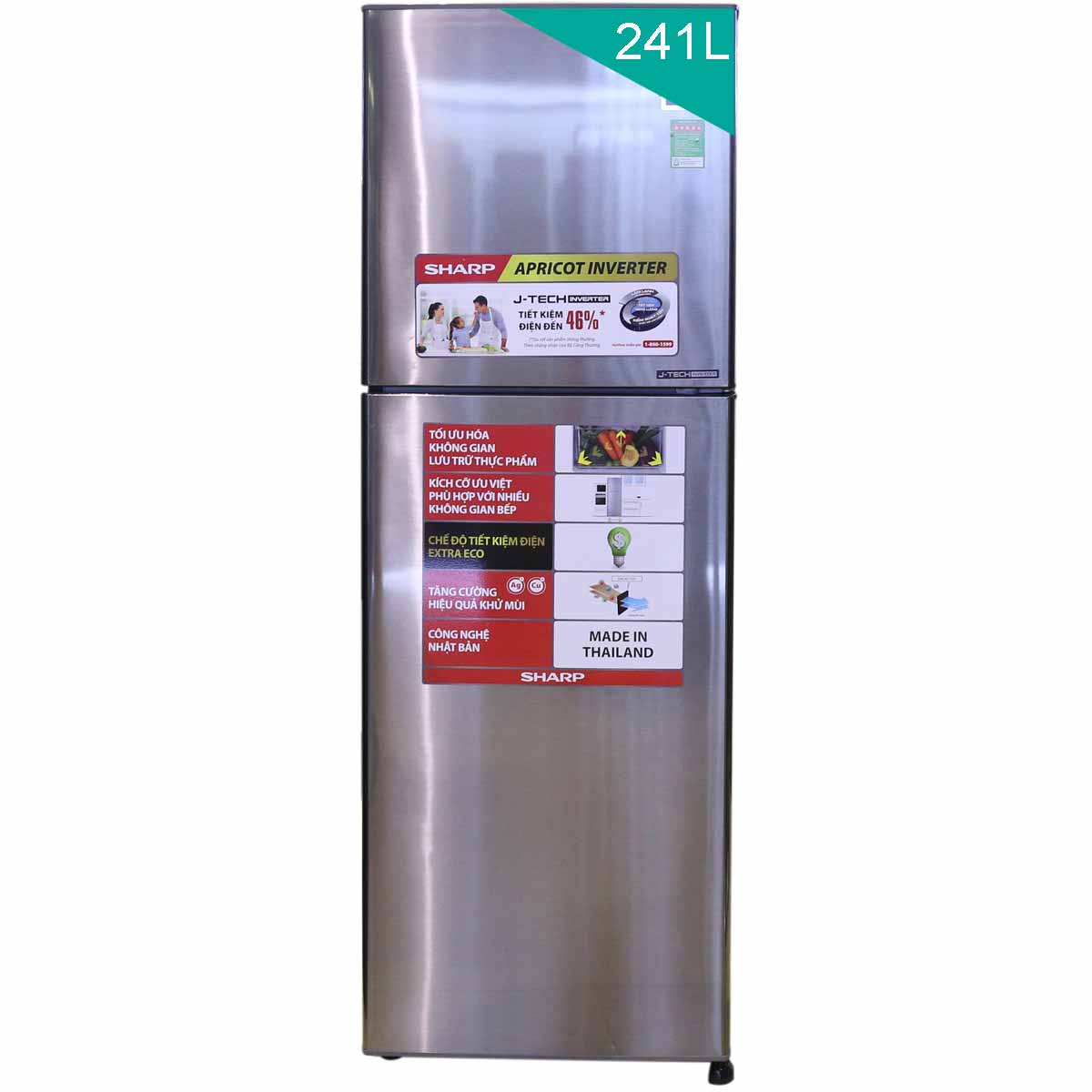 Tủ lạnh Sharp SJ-X251E-SL - 241 Lít (Bạc thép không rỉ)